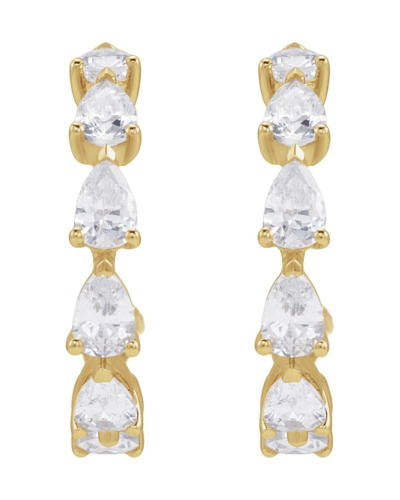 Brinco de Aro Cravejado em Ouro 14k com Diamantes de Laboratório – Modelo 13