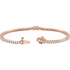 Pulseira riviera rubi – Ouro Rosé 14k