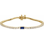 Pulseira riviera safira – Ouro Amarelo 14k