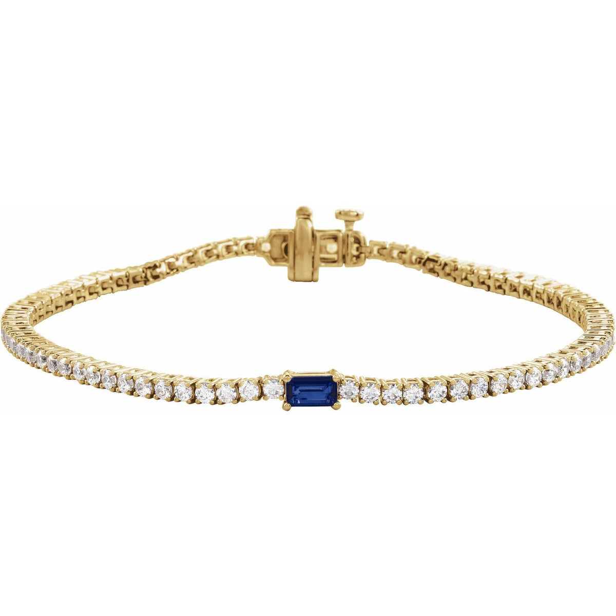 Pulseira riviera safira – Ouro Amarelo 14k