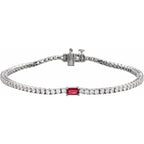 Pulseira riviera rubi – Ouro Branco 14k