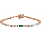 Pulseira riviera esmeralda – Ouro Rosé 14k