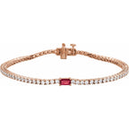Pulseira riviera rubi – Ouro Rosé 14k