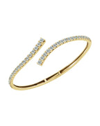Bracelete Bypass Degradê em Ouro 14k com Diamantes de Laboratório