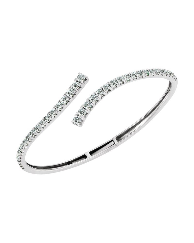 Bracelete Bypass Degradê em Ouro 14k com Diamantes de Laboratório