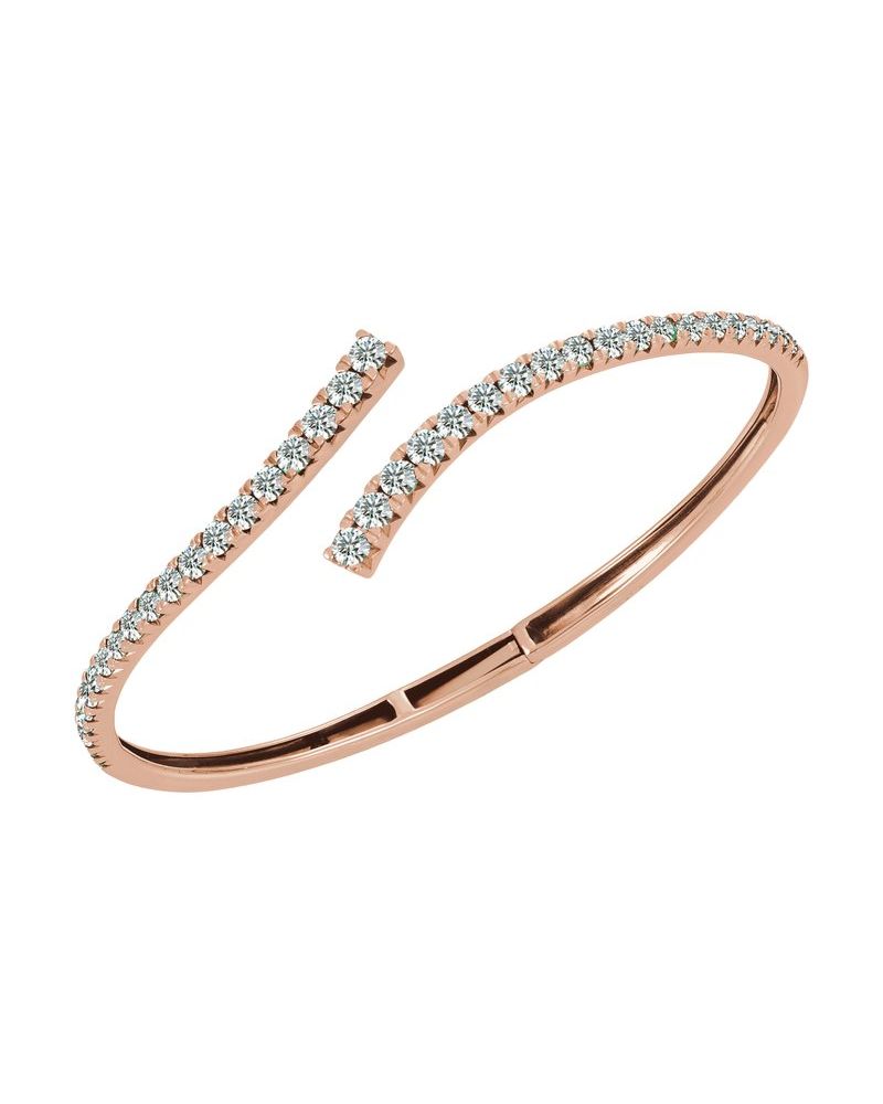 Bracelete Bypass Degradê em Ouro 14k com Diamantes de Laboratório