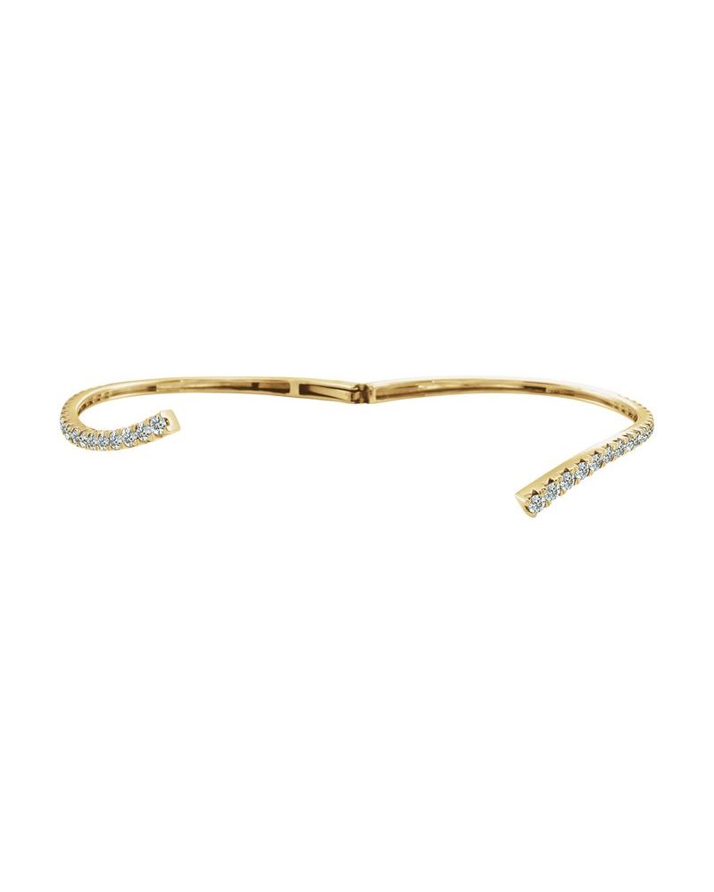 Bracelete Bypass Degradê em Ouro 14k com Diamantes de Laboratório