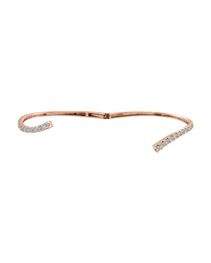 Bracelete Bypass Degradê em Ouro 14k com Diamantes de Laboratório