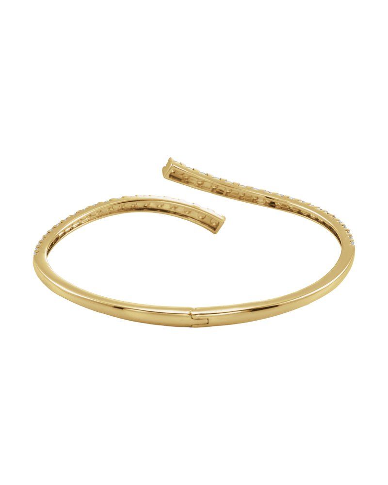 Bracelete Bypass Degradê em Ouro 14k com Diamantes de Laboratório