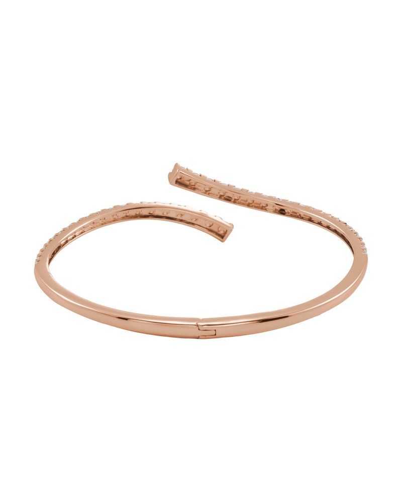 Bracelete Bypass Degradê em Ouro 14k com Diamantes de Laboratório