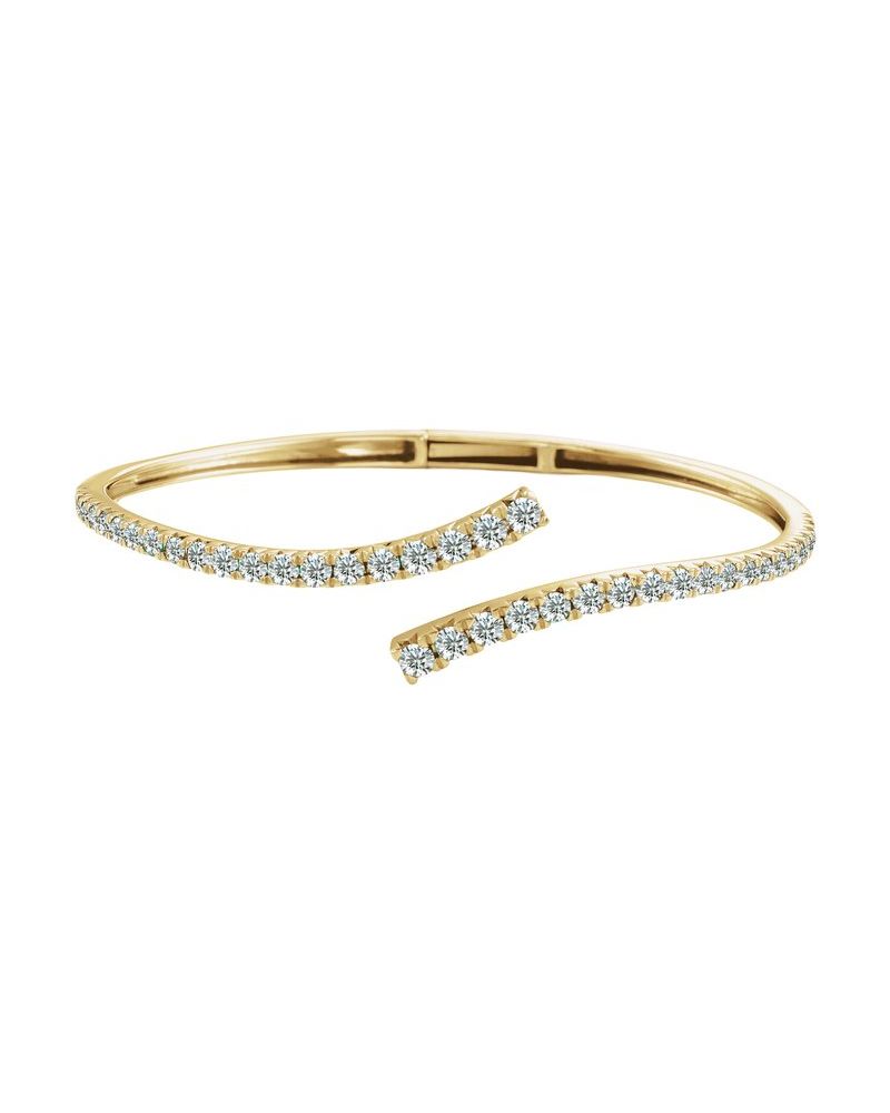 Bracelete Bypass Degradê em Ouro 14k com Diamantes de Laboratório