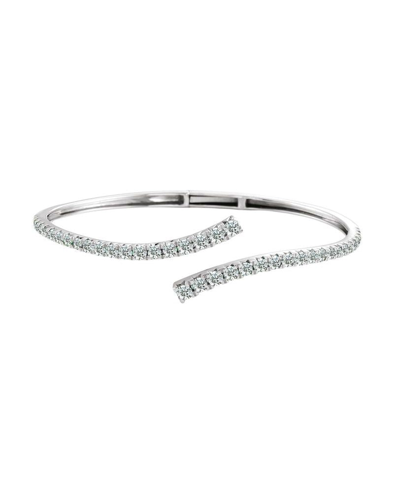 Bracelete Bypass Degradê em Ouro 14k com Diamantes de Laboratório