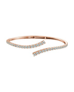 Bracelete Bypass Degradê em Ouro 14k com Diamantes de Laboratório