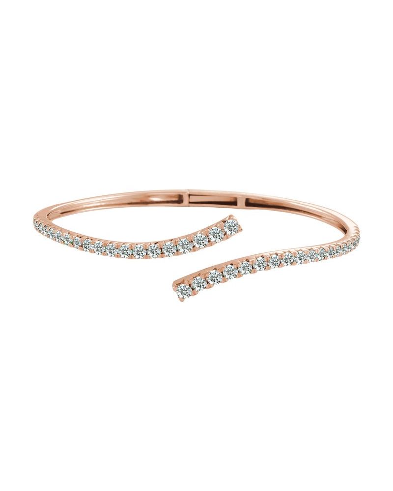 Bracelete Bypass Degradê em Ouro 14k com Diamantes de Laboratório