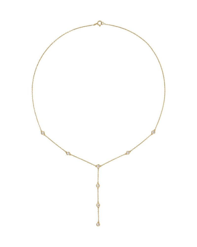 Colar Estações Y em Ouro 14k com Diamantes de Laboratório