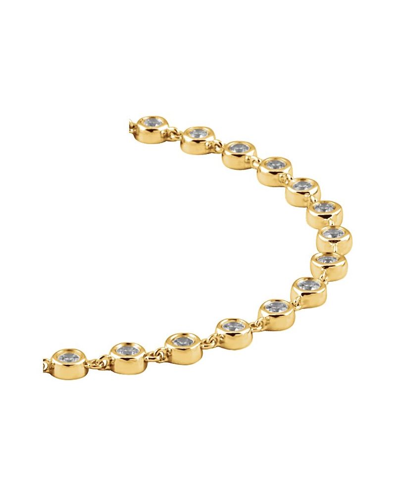 Pulseira Riviera com Cravação Bezel em Ouro 14k com Diamantes Naturais – Modelo 2