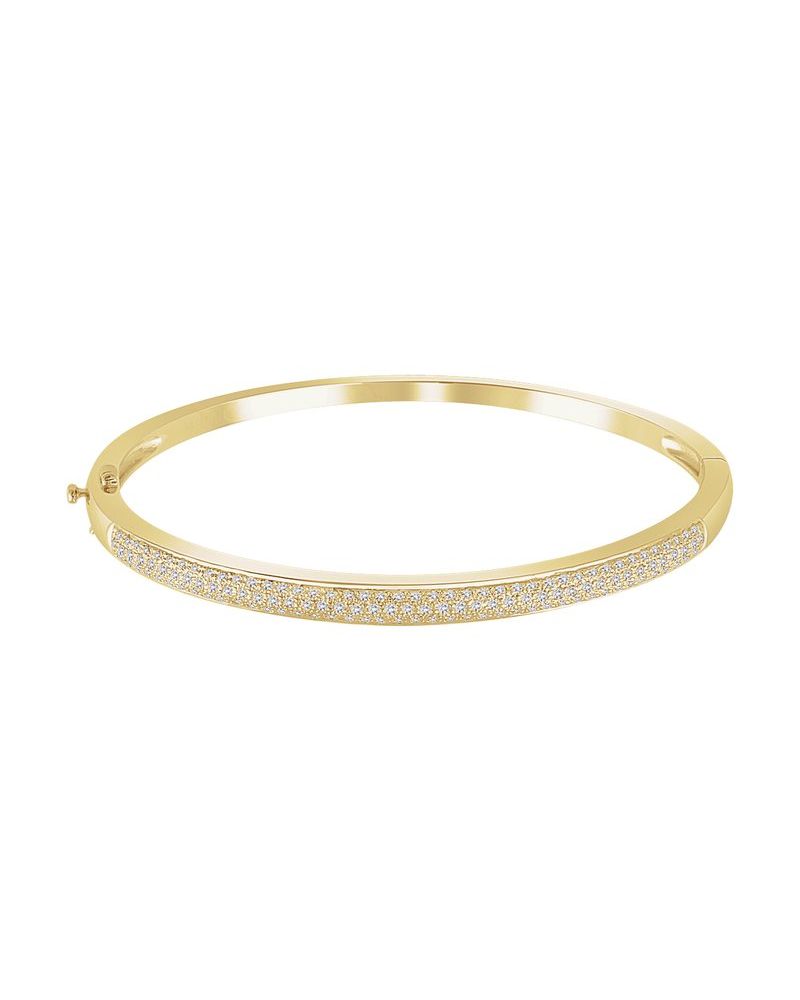 Bracelete Rígido Pavê em Ouro 14k com Diamantes Naturais – Modelo 3