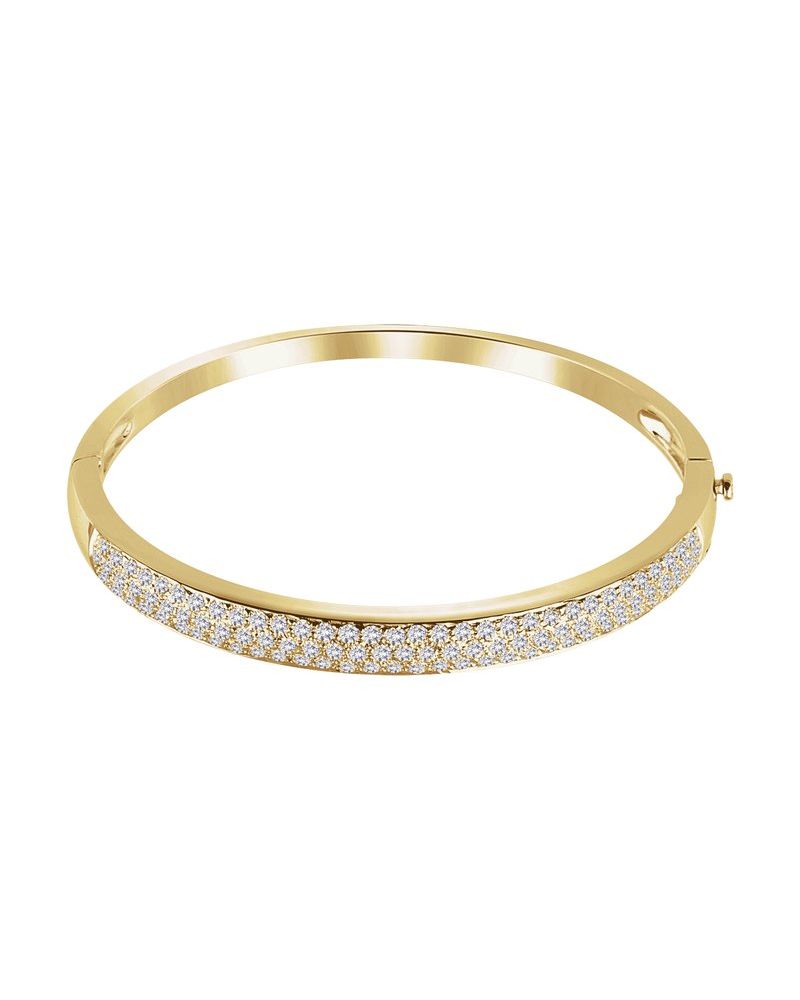 Bracelete Rígido Pavê em Ouro 14k com Diamantes Naturais – Modelo 2