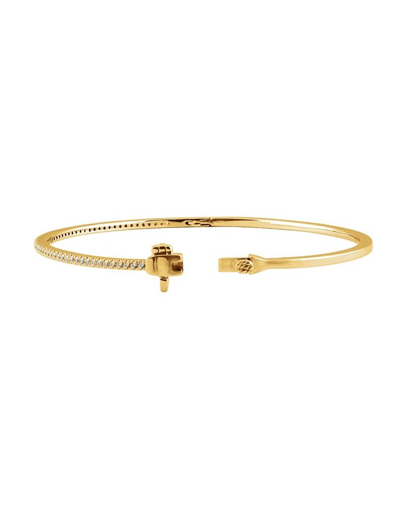 Bracelete Rígido Pavê em Ouro 14k com Diamantes Naturais
