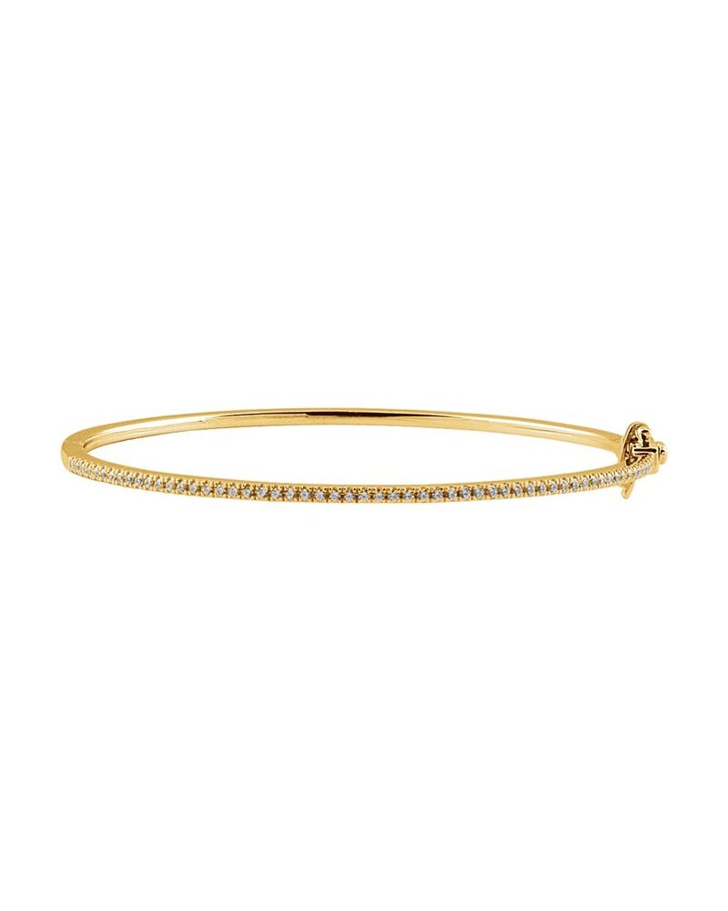 Bracelete Rígido Pavê em Ouro 14k com Diamantes Naturais