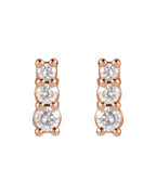 Brinco Três Pedras em Ouro 14k com Diamantes Naturais – Modelo 2