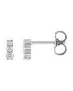 Brinco Três Pedras em Ouro 14k com Diamantes Naturais – Modelo 2