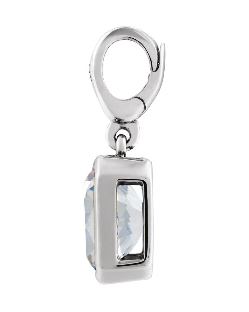 Pingente Pedra do Mês com Cravação Bezel em Ouro 14k com Diamantes de Laboratório