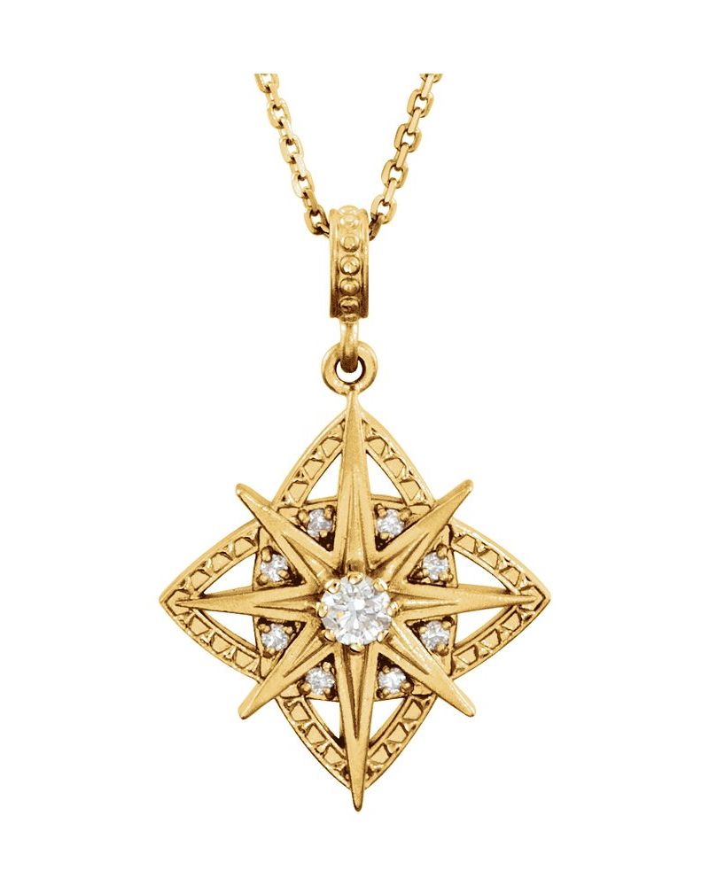 Colar Vintage em Ouro 14k com Diamantes Naturais – Modelo 3