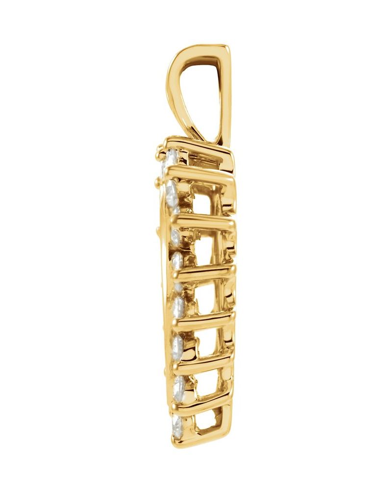 Pingente Coração em Ouro 14k com Diamantes Naturais – Modelo 11