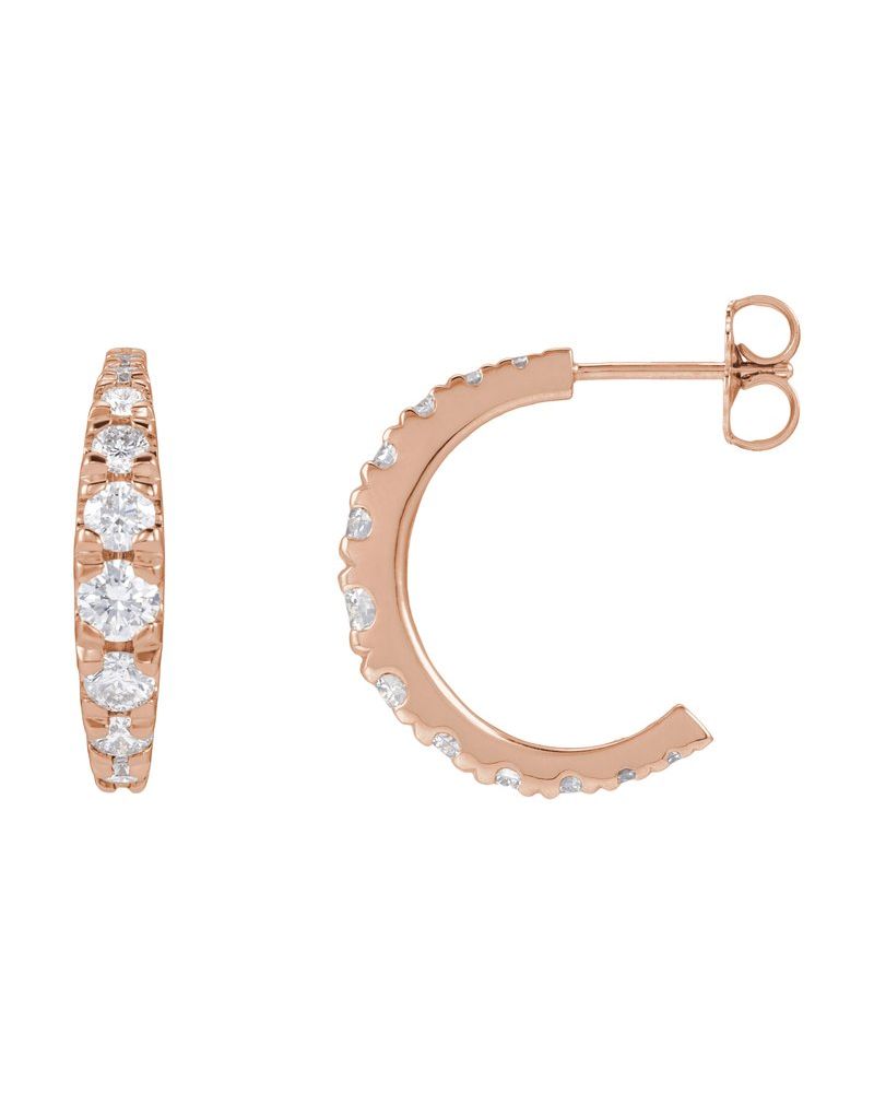 Brinco de Aro Cravejado Degradê em Ouro 14k com Diamantes de Laboratório – Modelo 2