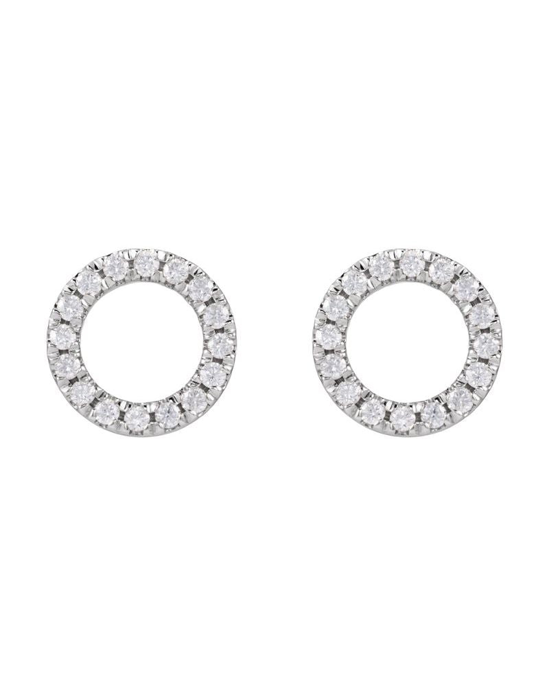 Brinco Círculo Cravejado em Ouro 14k com Diamantes de Laboratório