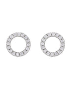 Brinco Círculo Cravejado em Ouro 14k com Diamantes de Laboratório