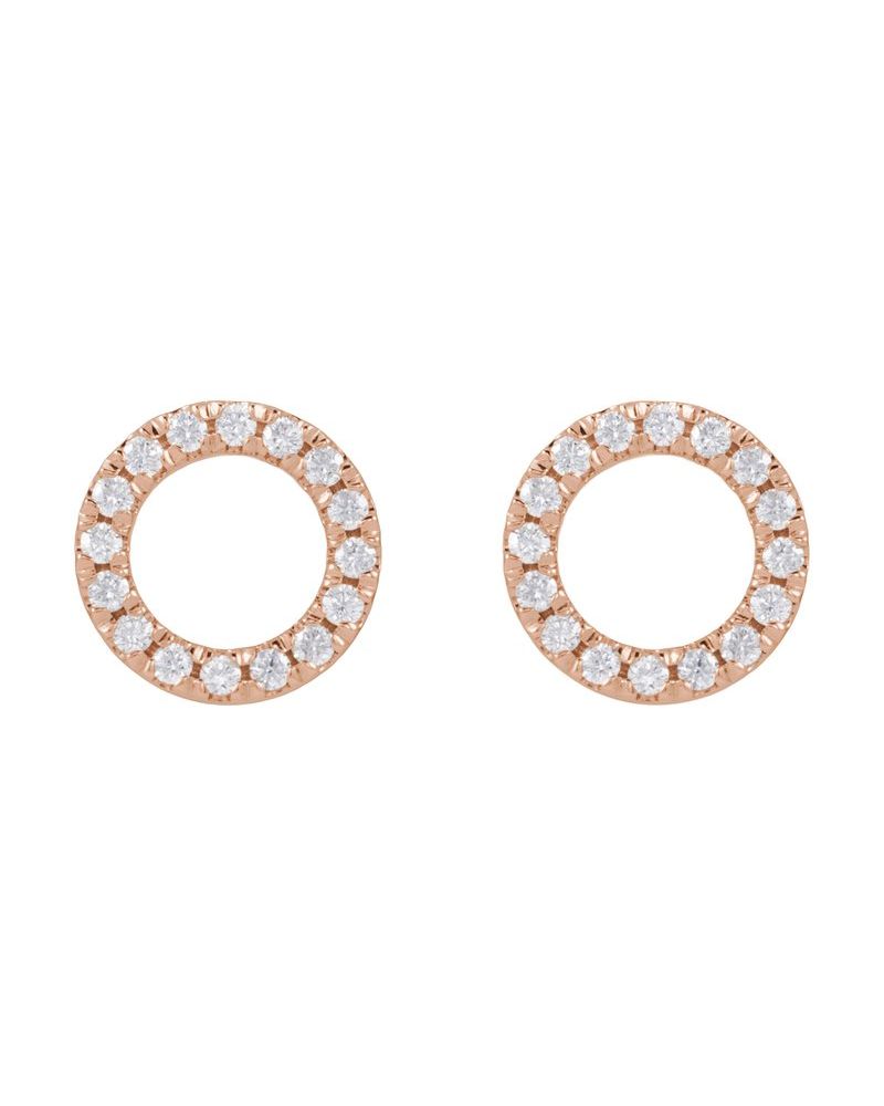 Brinco Círculo Cravejado em Ouro 14k com Diamantes de Laboratório