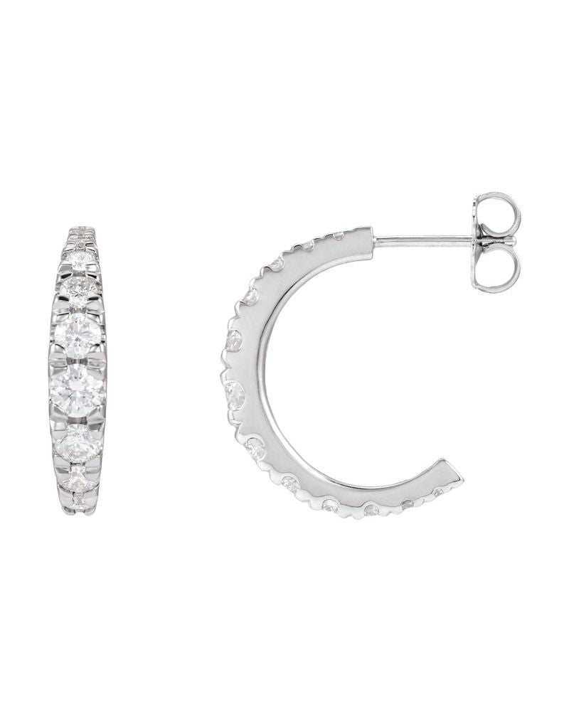Brinco de Aro Cravejado Degradê em Ouro 14k com Diamantes de Laboratório – Modelo 2