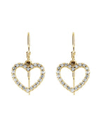 Brinco Coração Cravejado em Ouro 14k com Diamantes Naturais – Modelo 3