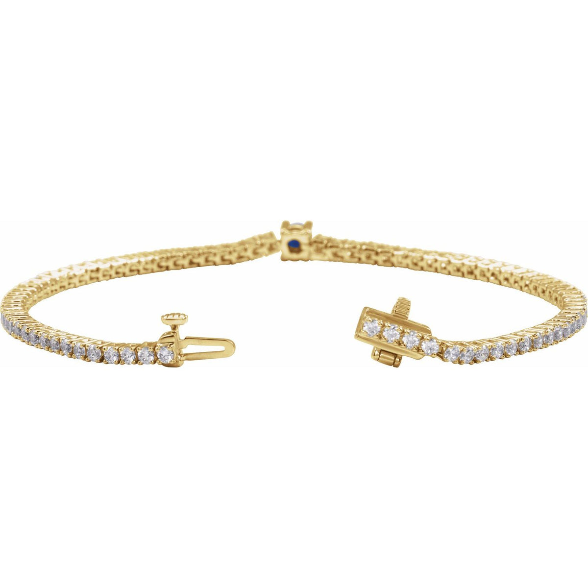 Pulseira riviera safira – Ouro Amarelo 14k