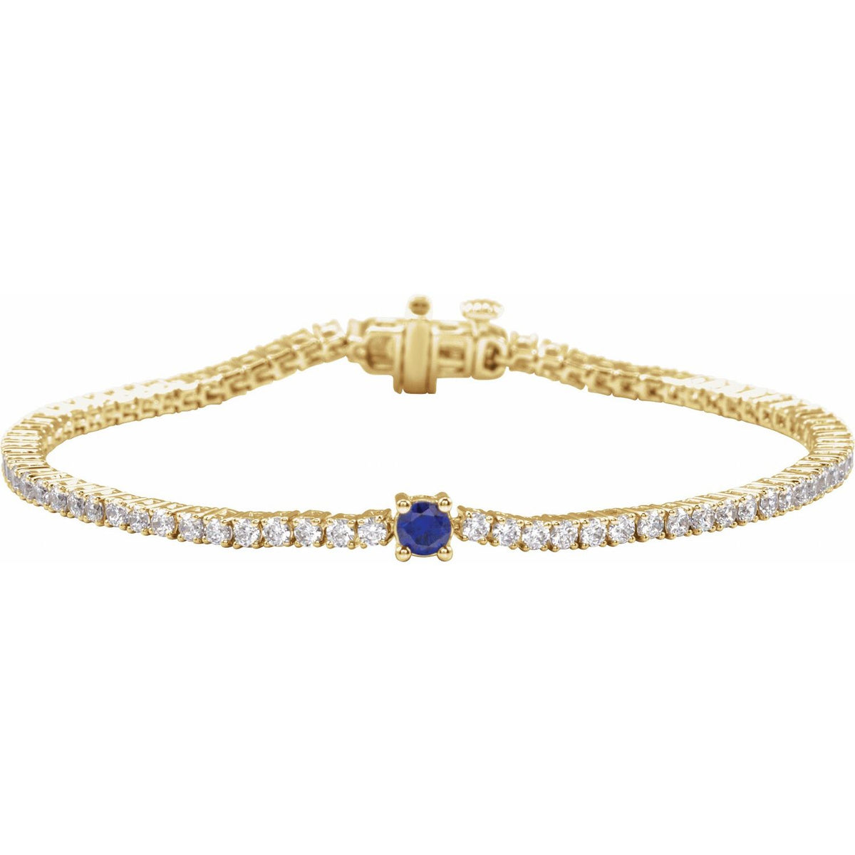Pulseira riviera safira – Ouro Amarelo 14k
