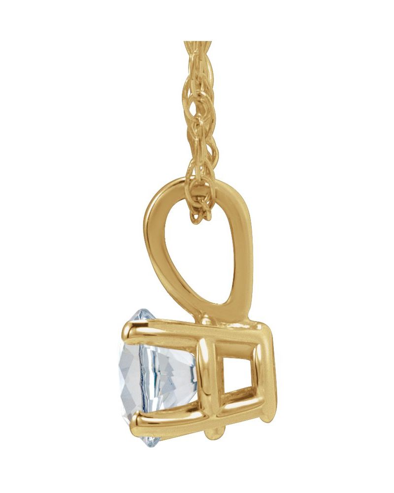 Colar Pedra do Mês Infantil em Ouro 14k com Diamantes de Laboratório