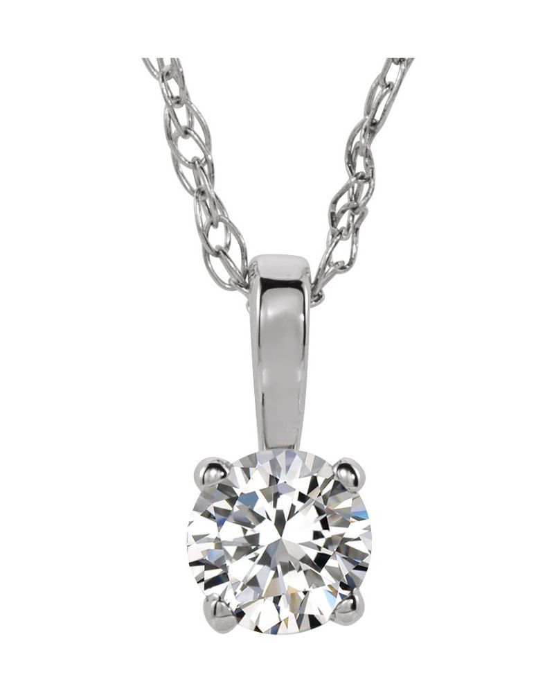 Colar Pedra do Mês Infantil em Ouro 14k com Diamantes Naturais