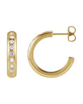 Brinco de Aro Cravejado Leve em Ouro 14k com Diamantes Naturais