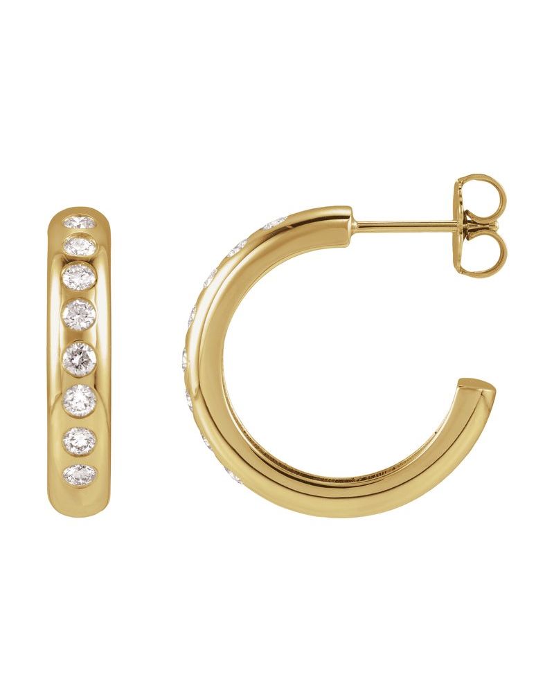 Brinco de Aro Cravejado Leve em Ouro 14k com Diamantes Naturais