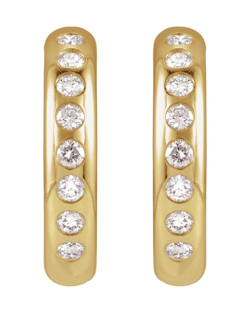 Brinco de Aro Cravejado Leve em Ouro 14k com Diamantes Naturais