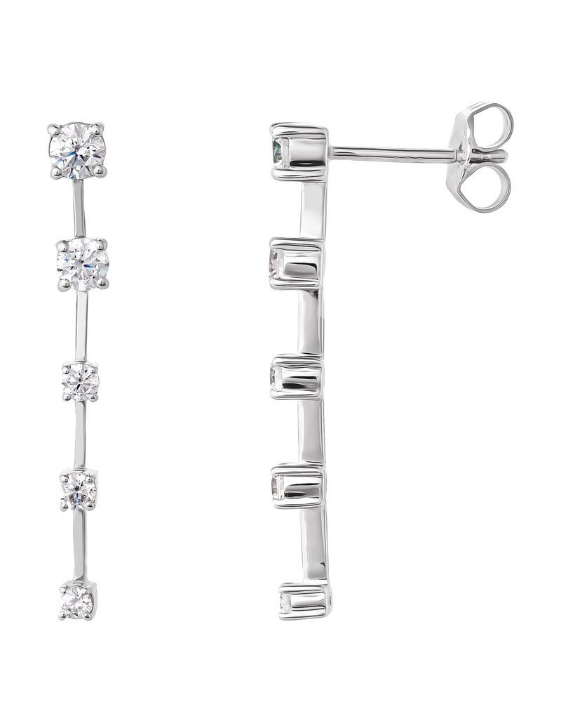 Brinco Pendente Cravejado em Ouro 14k com Diamantes de Laboratório – Modelo 2