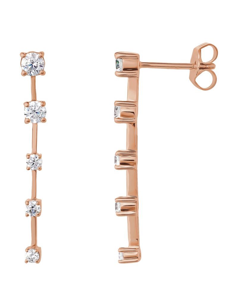 Brinco Pendente Cravejado em Ouro 14k com Diamantes de Laboratório – Modelo 2