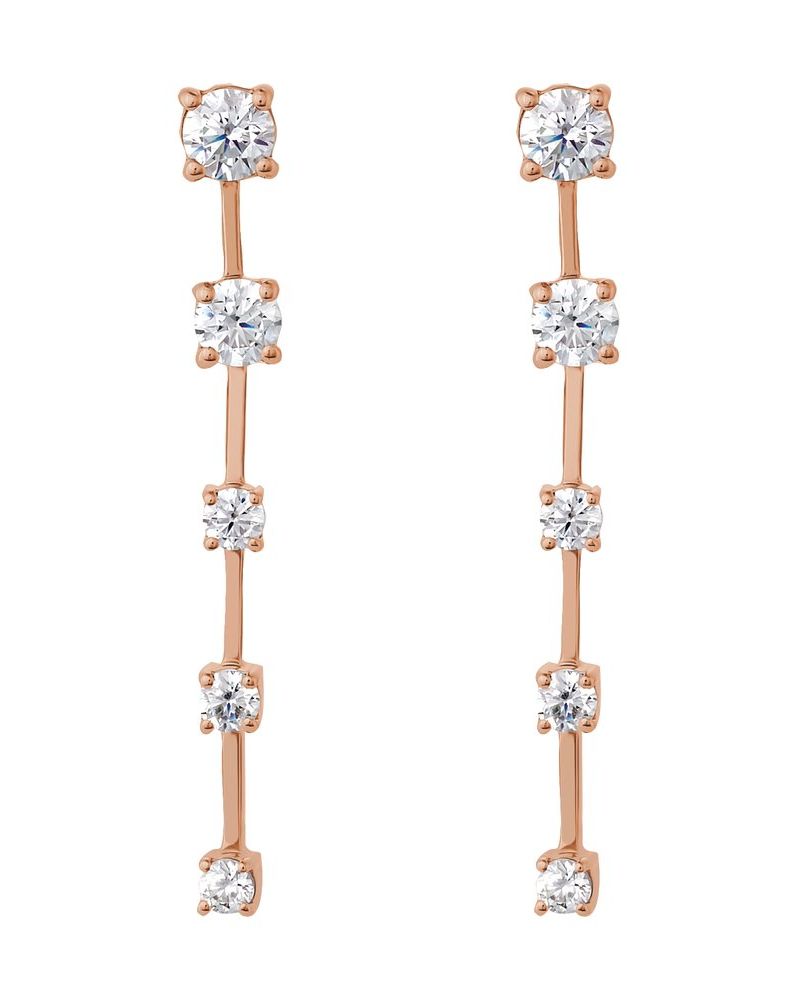 Brinco Pendente Cravejado em Ouro 14k com Diamantes de Laboratório – Modelo 2