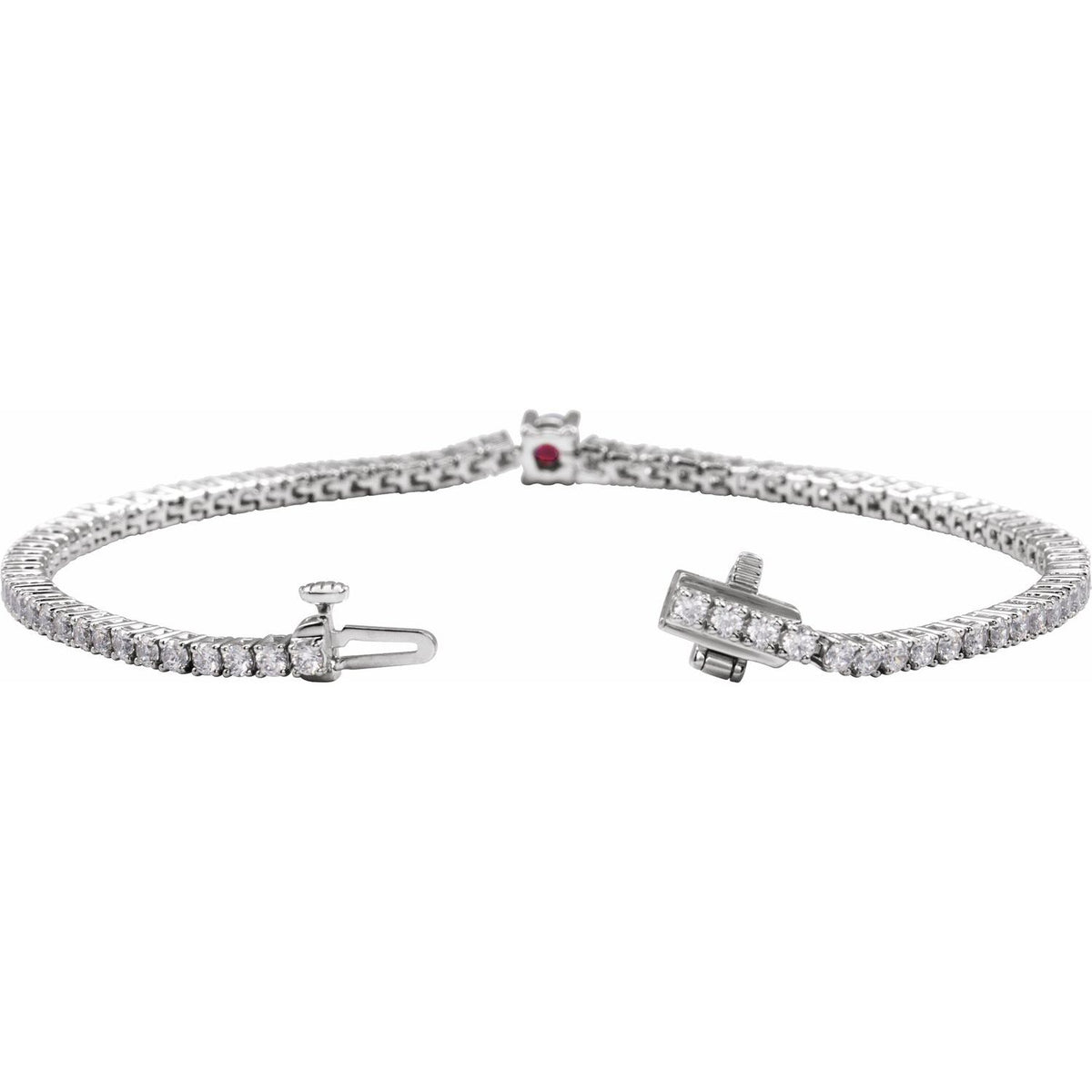 Pulseira riviera rubi – Ouro Branco 14k