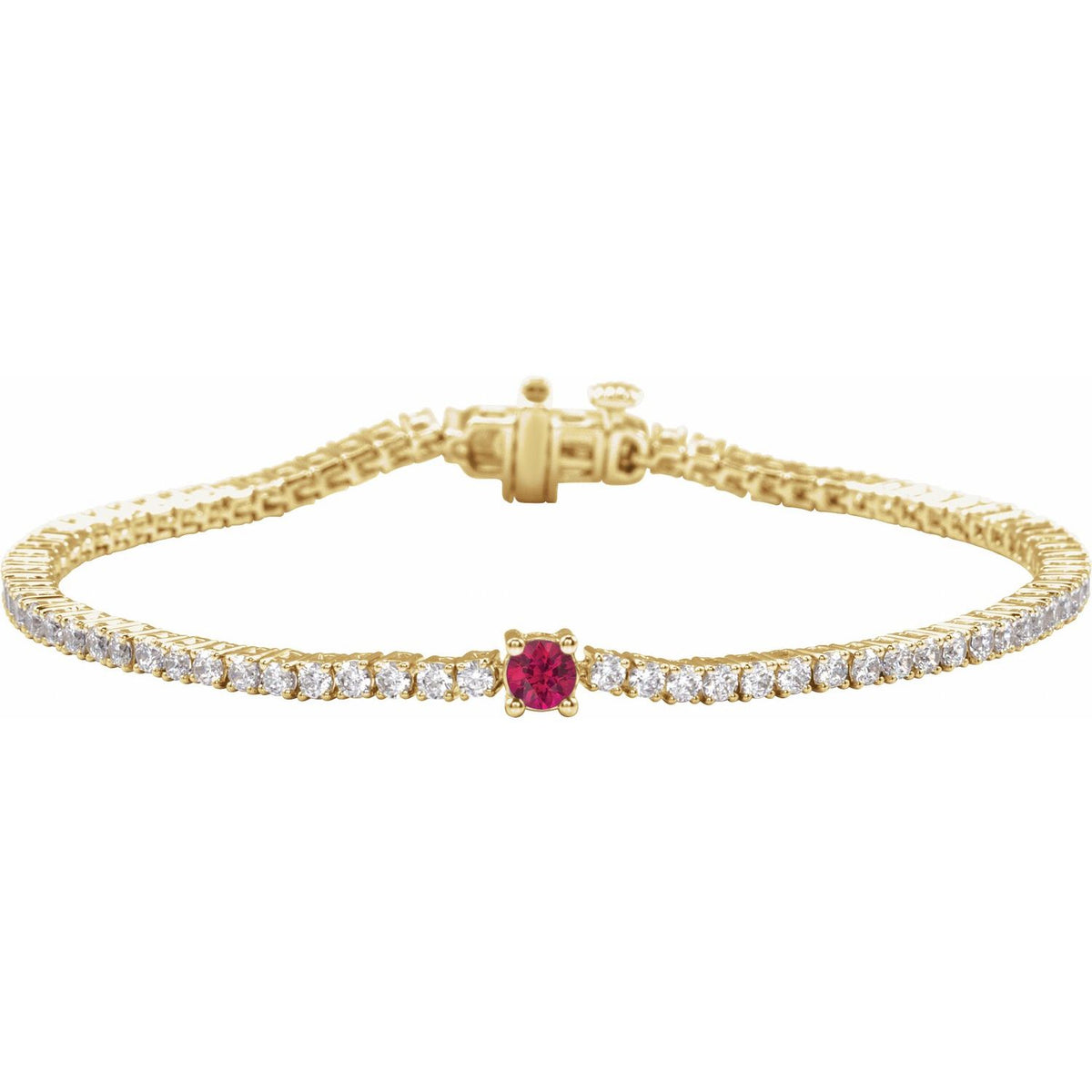 Pulseira riviera rubi – Ouro Amarelo 14k