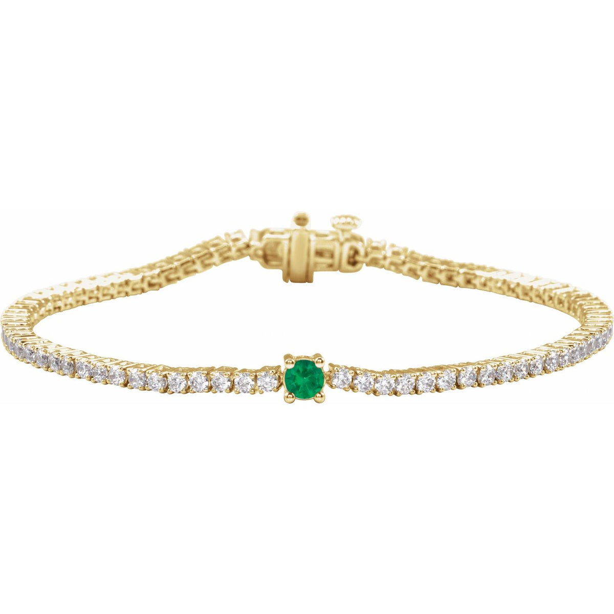 Pulseira riviera esmeralda – Ouro Amarelo 14k
