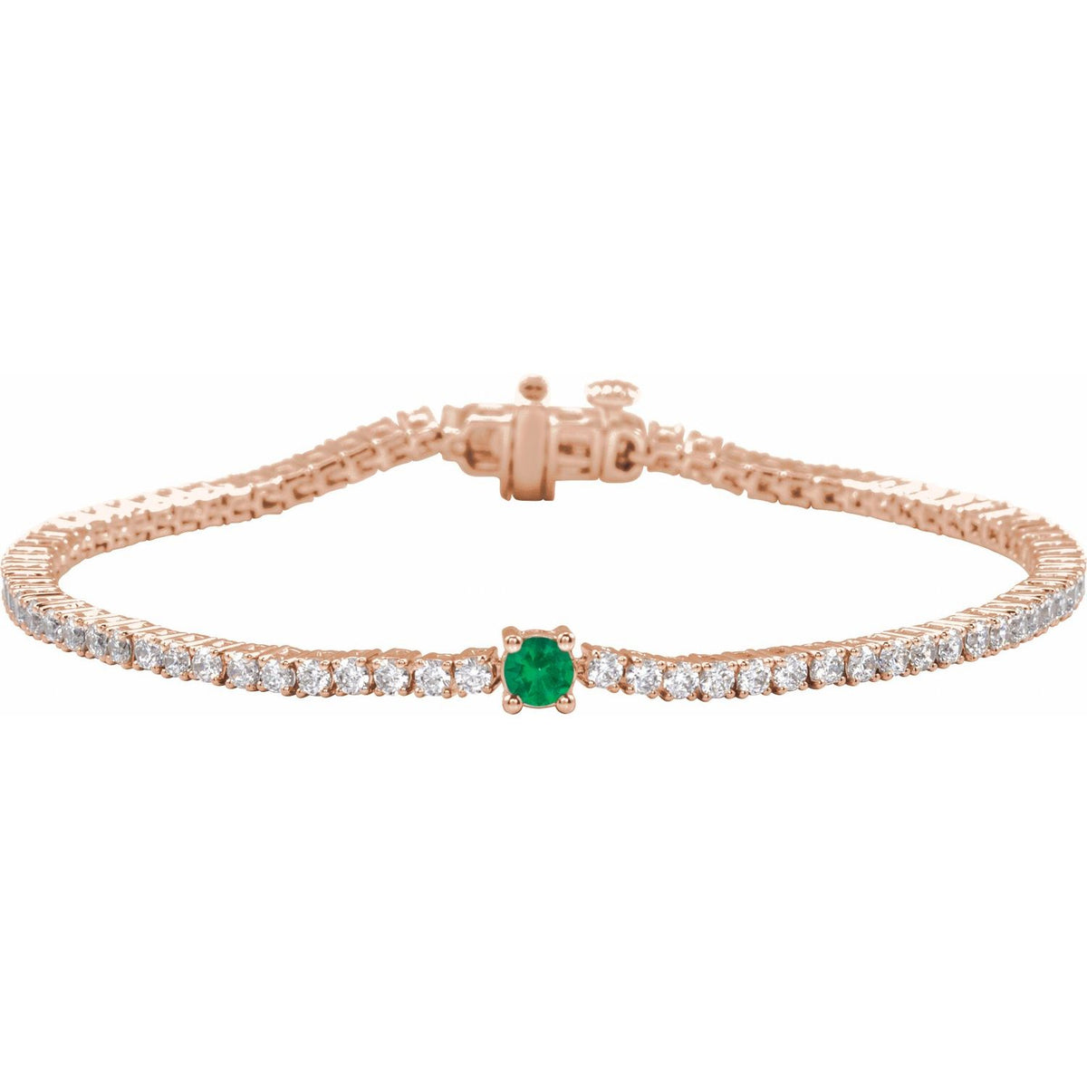 Pulseira riviera esmeralda – Ouro Rosé 14k
