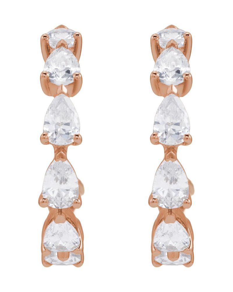 Brinco de Aro Cravejado em Ouro 14k com Diamantes de Laboratório – Modelo 13